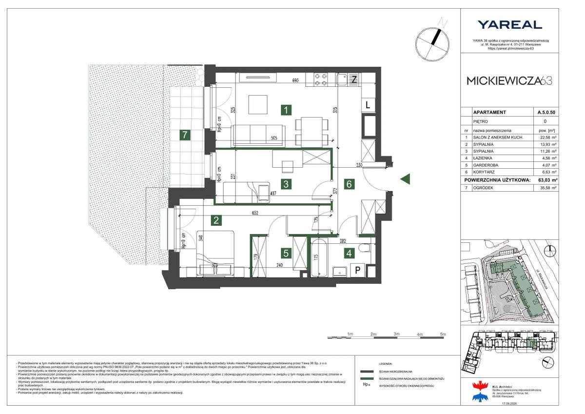 3 rooms · 63 m² · Floor 0 · Unit A.5.0.50
