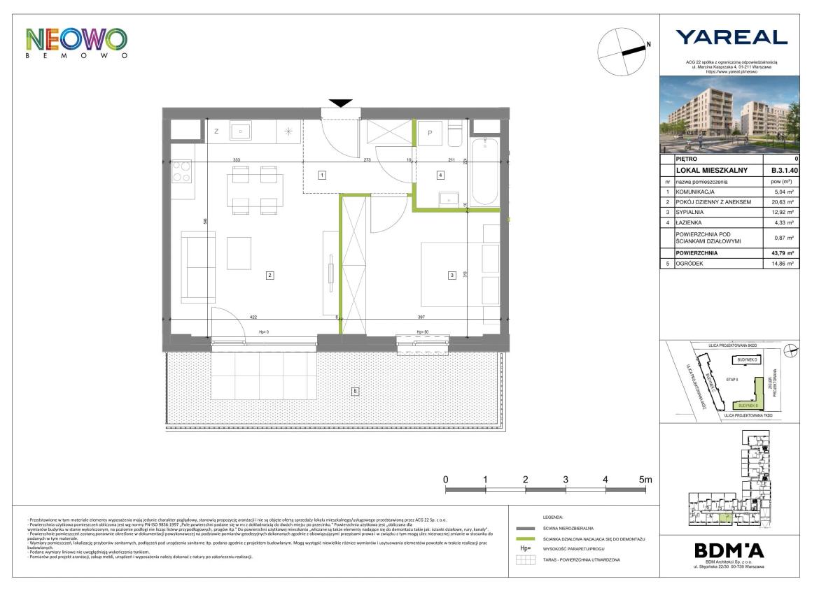 2 комнаты · 43,7 m² · Этаж 0 · Квартира B.3.1.40