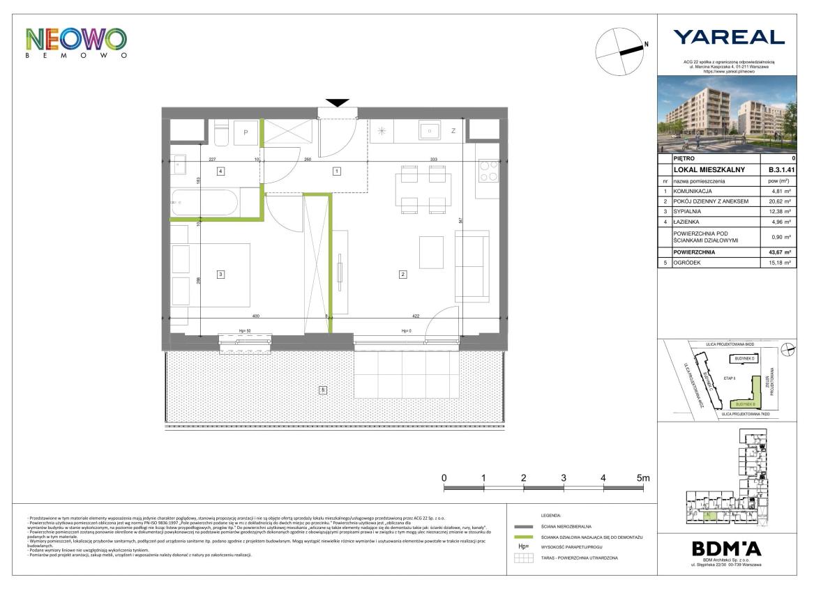 2 комнаты · 43,6 m² · Этаж 0 · Квартира B.3.1.41