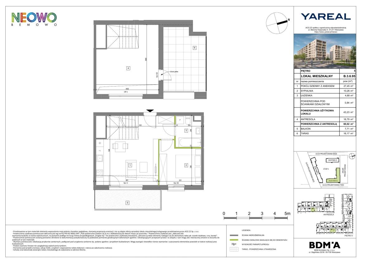 2 комнаты · 60 m² · Этаж 5 · Квартира B.3.6.95