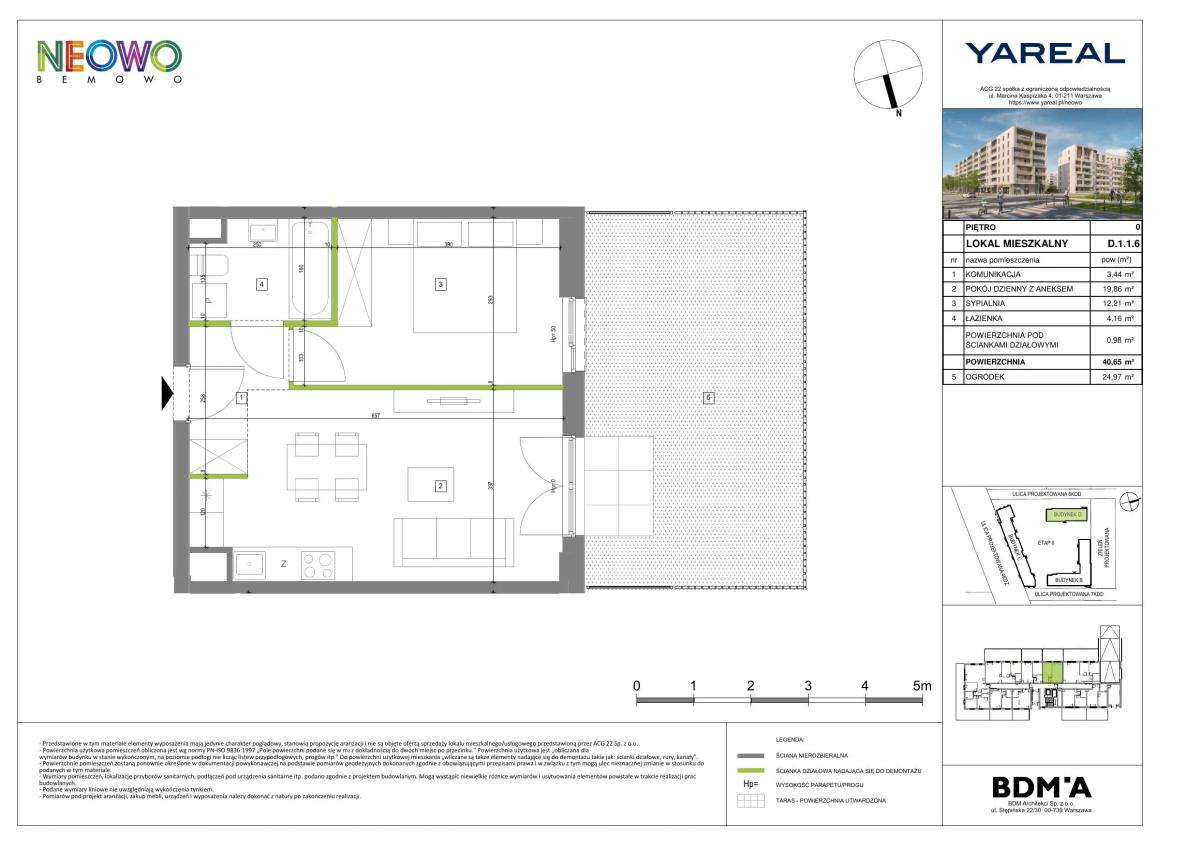 2 комнаты · 40,7 m² · Этаж 0 · Квартира D.1.1.6