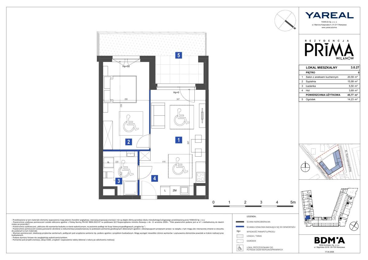 2 pokoje · 45,8 m² · Piętro 0 · Lokal 3.0.27