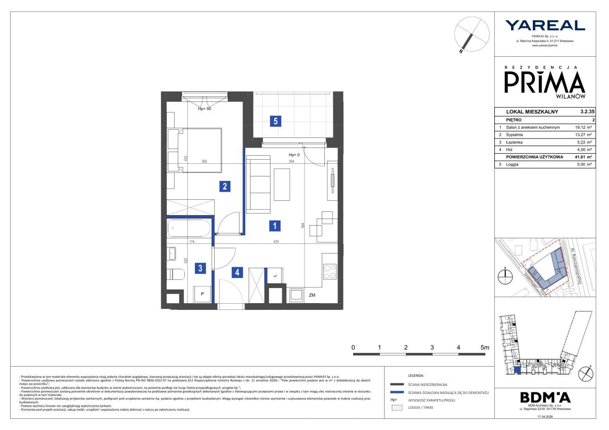2 pokoje · 41,6 m² · Piętro 2 · Lokal 3.2.35