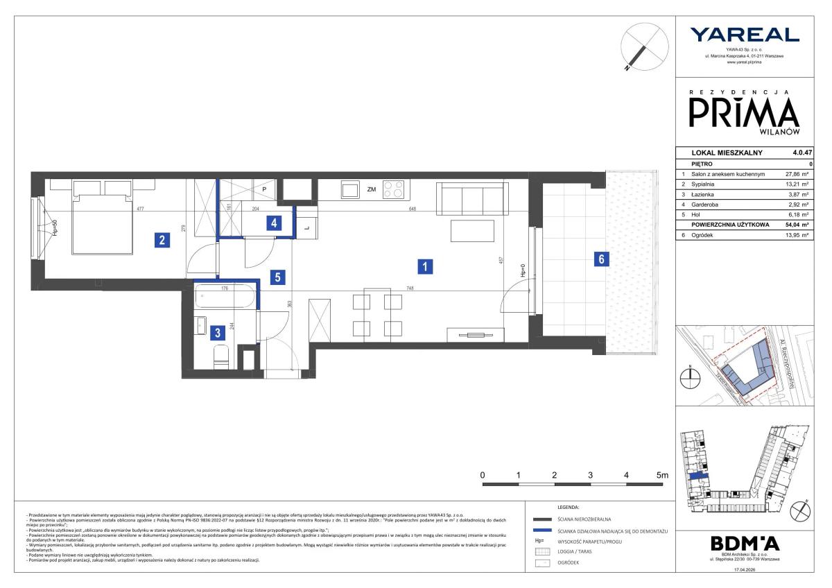 2 pokoje · 54 m² · Piętro 0 · Lokal 4.0.47