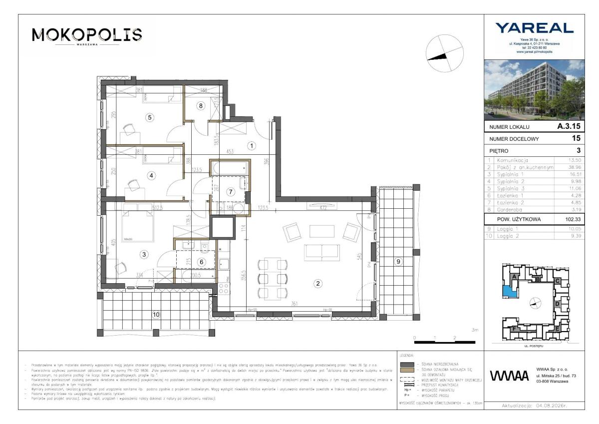 4 кімнат · 102,3 m² · Поверх 3 · Квартира A.3.15