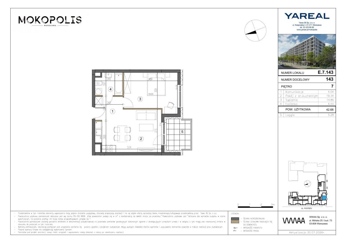 2 кімнат · 42,7 m² · Поверх 7 · Квартира E.7.143