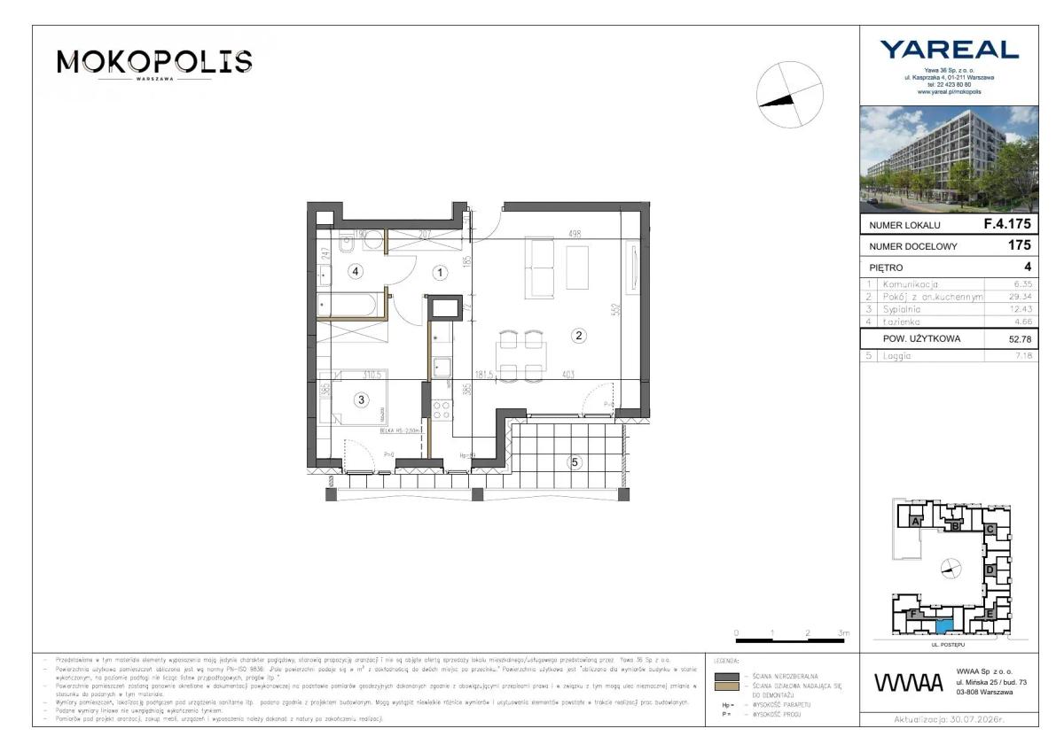 2 кімнат · 52,8 m² · Поверх 4 · Квартира F.4.175