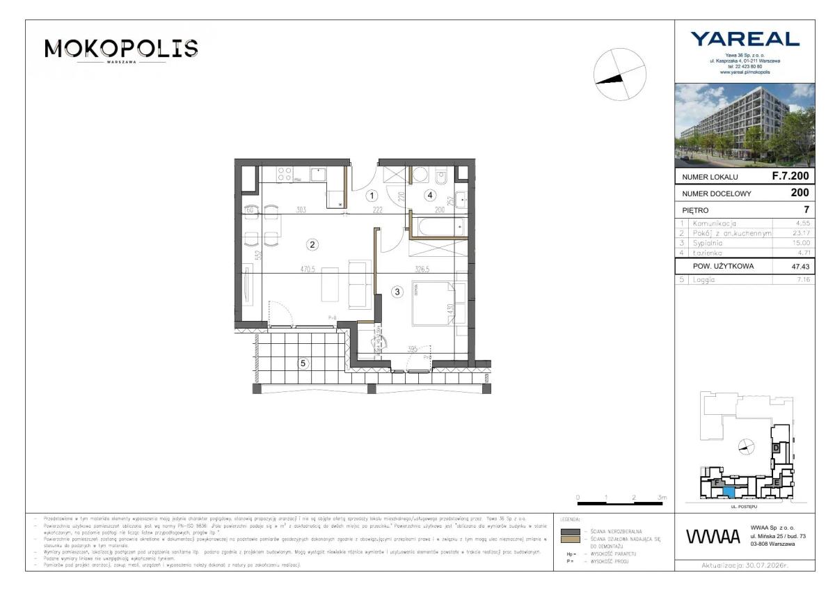 2 кімнат · 47,4 m² · Поверх 7 · Квартира F.7.200