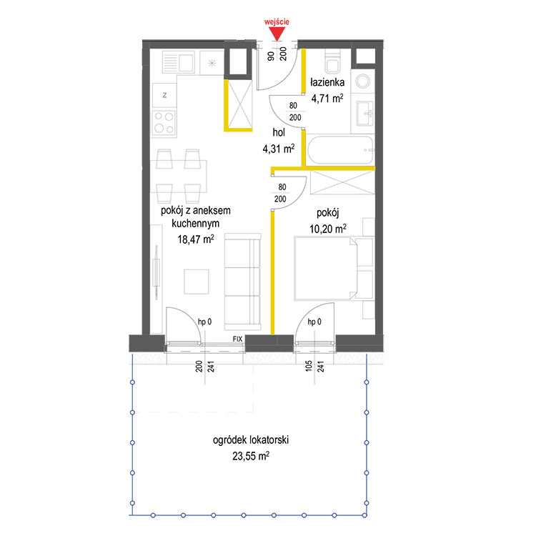 2 rooms · 37,7 m² · Floor 0 · Unit 67
