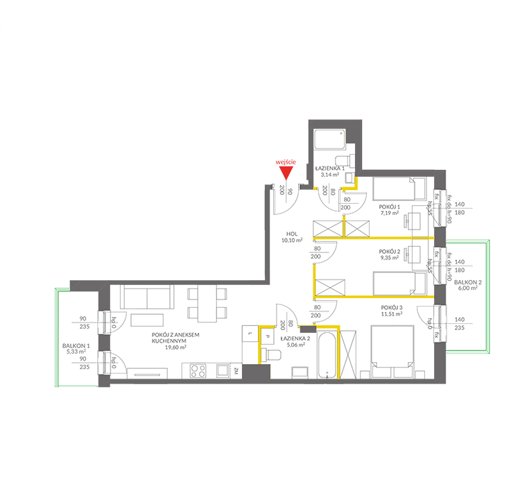 4 кімнат · 65,9 m² · Поверх 1 · Квартира 31