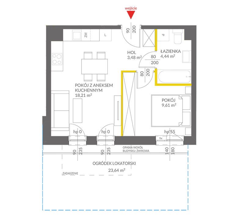 2 кімнат · 35,7 m² · Поверх 0 · Квартира 108