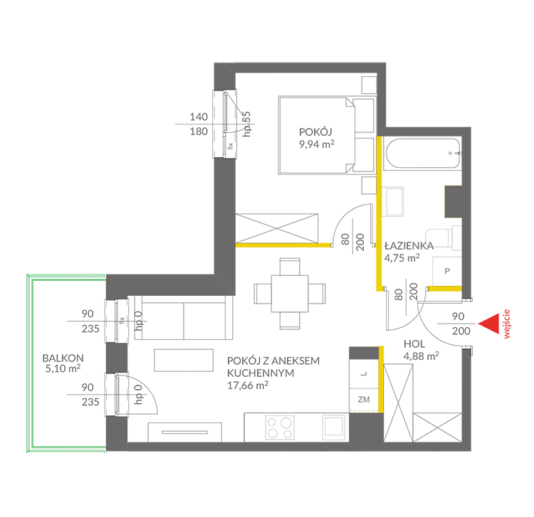 2 кімнат · 37,2 m² · Поверх 1 · Квартира 139