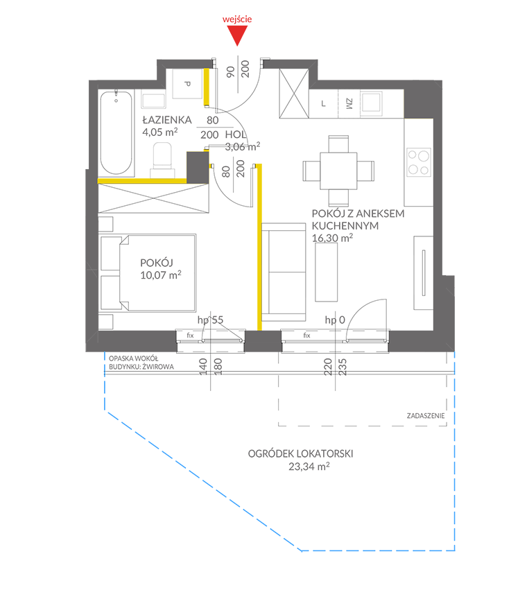 2 кімнат · 33,5 m² · Поверх 0 · Квартира 88