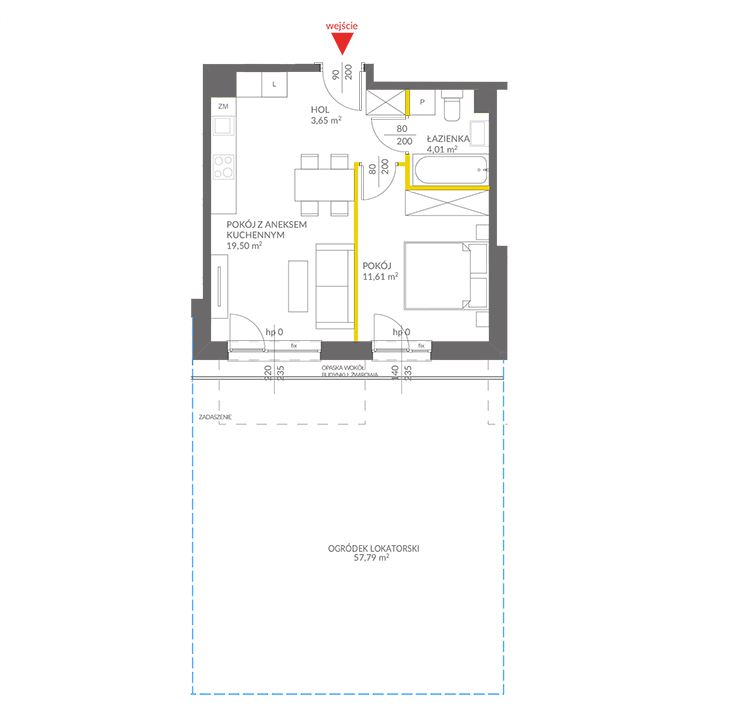 2 кімнат · 38,8 m² · Поверх 0 · Квартира 27