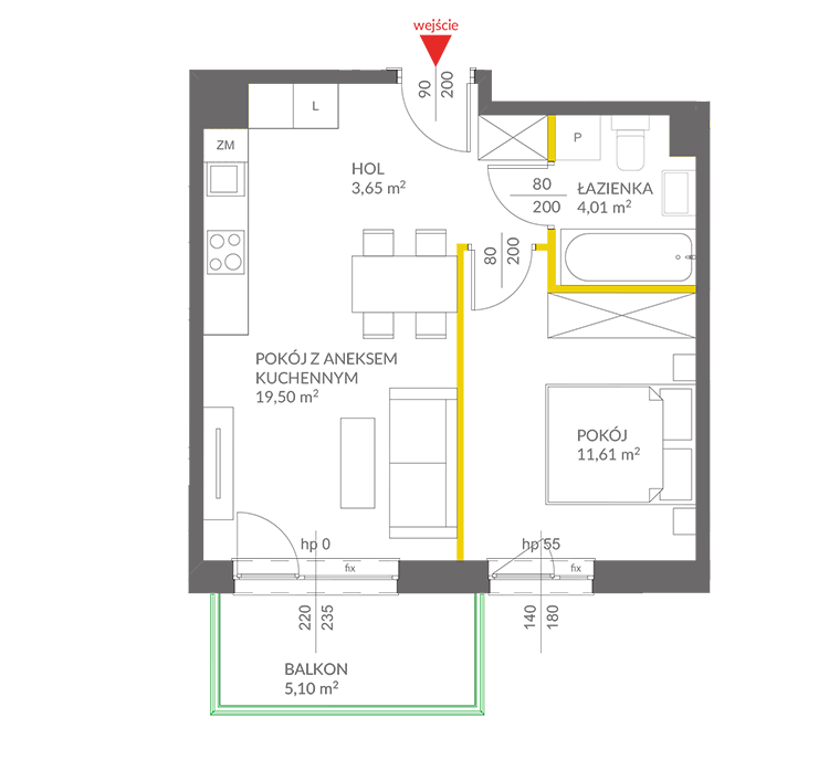 2 кімнат · 38,8 m² · Поверх 1 · Квартира 31
