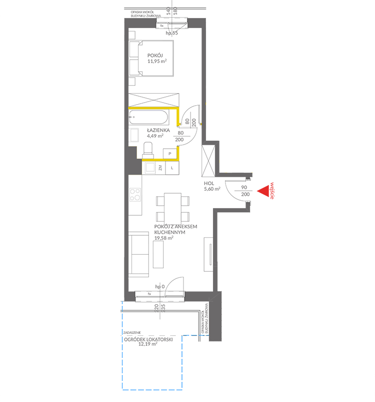 2 кімнат · 41,6 m² · Поверх 0 · Квартира 37