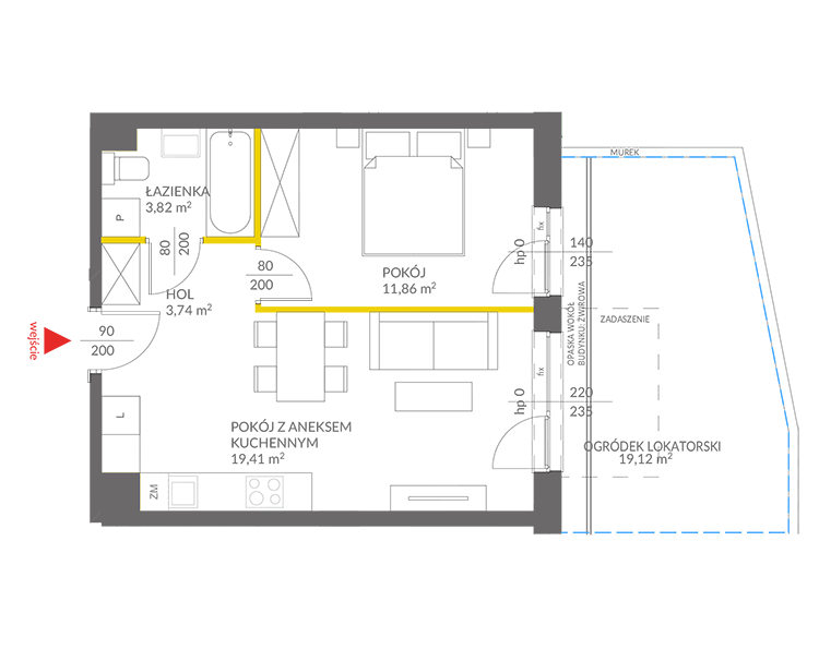 2 кімнат · 38,8 m² · Поверх 0 · Квартира 39