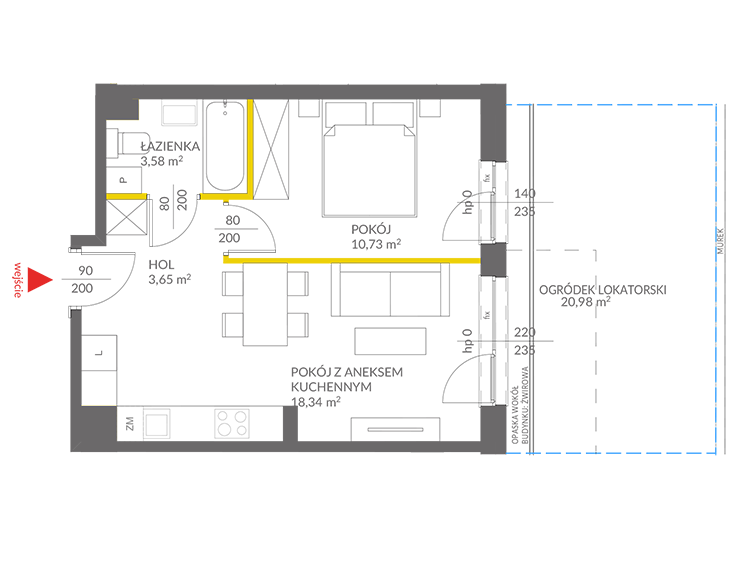 2 кімнат · 36,3 m² · Поверх 0 · Квартира 40