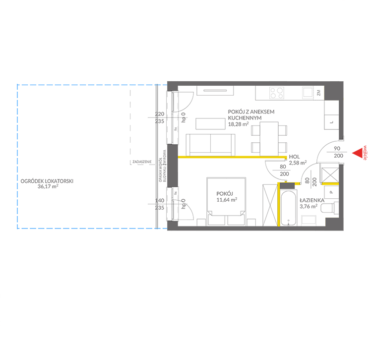 2 кімнат · 36,3 m² · Поверх 0 · Квартира 46