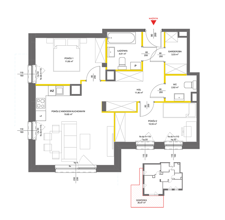 3 кімнат · 63 m² · Поверх 0 · Квартира 57