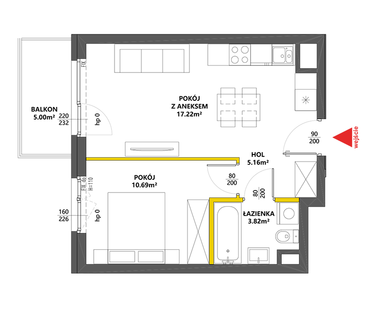 2 комнаты · 36,9 m² · Этаж 5 · Квартира 68