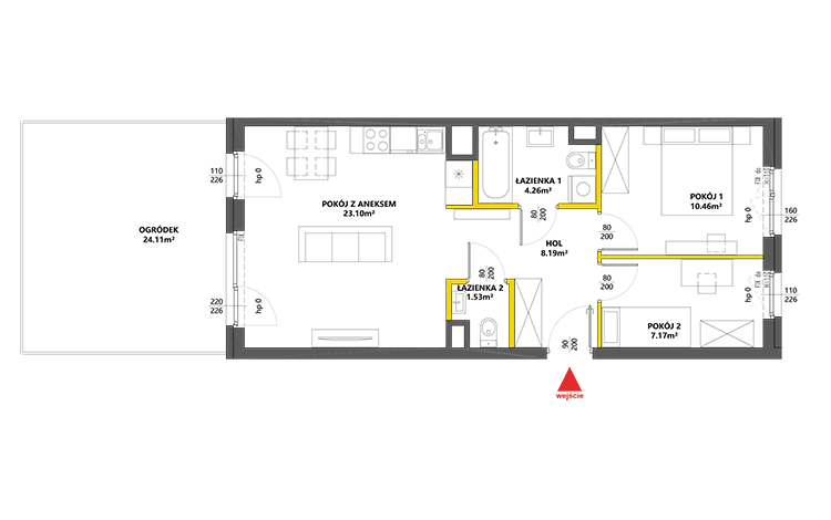 3 комнаты · 54,7 m² · Этаж 0 · Квартира 74
