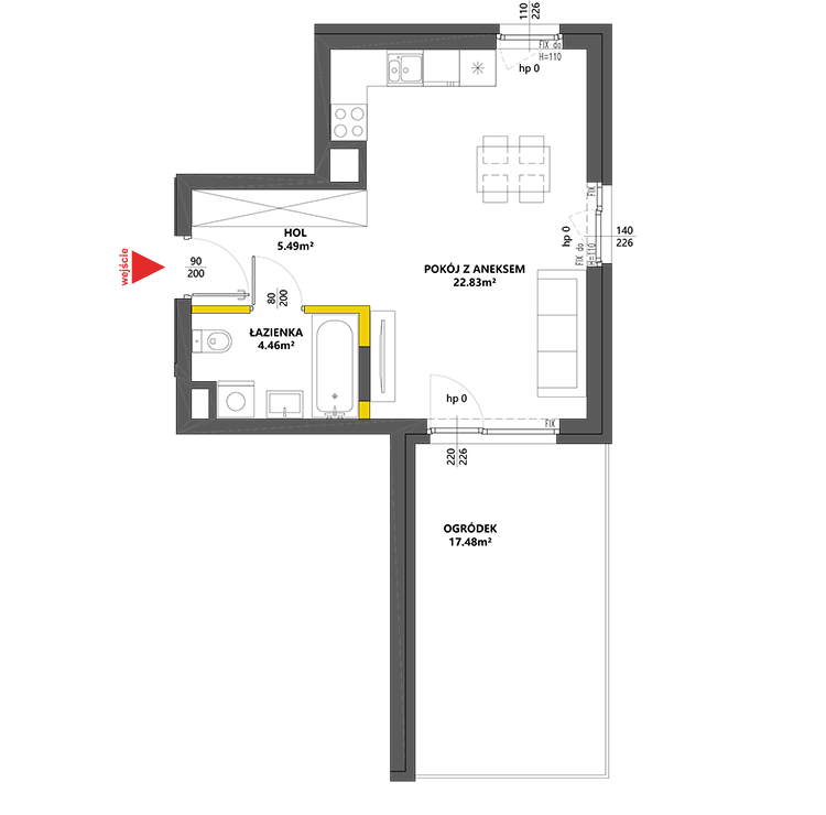 1 комната · 32,7 m² · Этаж 0 · Квартира 95