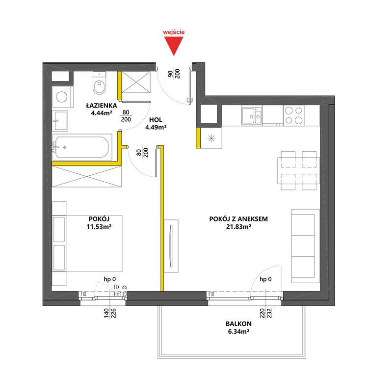 2 комнаты · 42,4 m² · Этаж 3 · Квартира 13