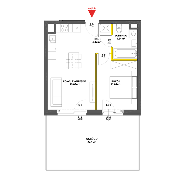 2 комнаты · 38,9 m² · Этаж 0 · Квартира 2
