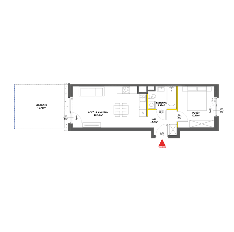 2 комнаты · 39 m² · Этаж 0 · Квартира 54