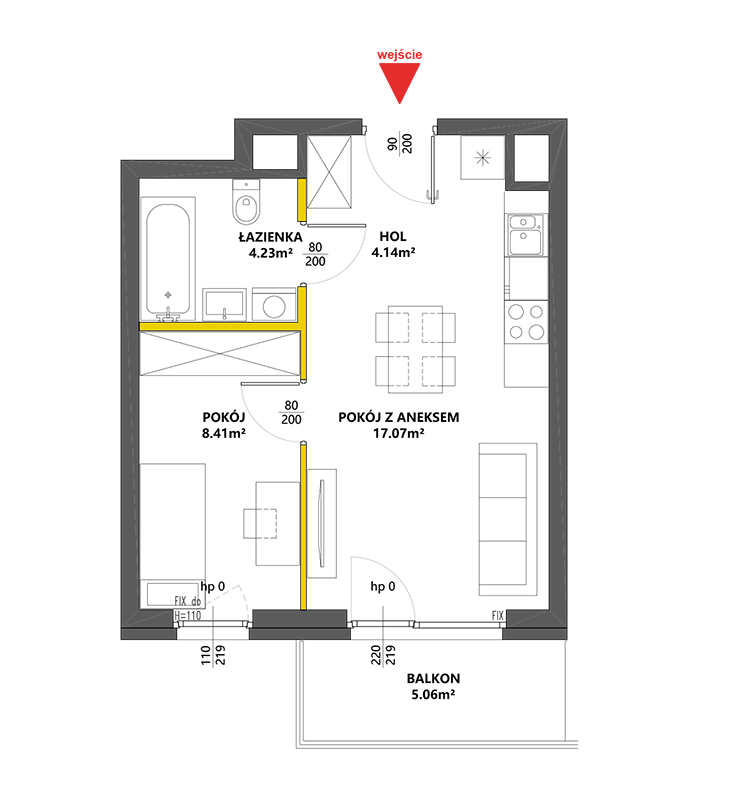2 комнаты · 33,9 m² · Этаж 1 · Квартира 6
