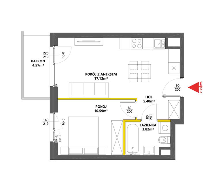 2 комнаты · 36,9 m² · Этаж 2 · Квартира 60