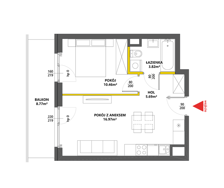 2 комнаты · 36,9 m² · Этаж 3 · Квартира 65