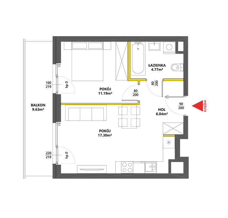 2 комнаты · 39,3 m² · Этаж 1 · Квартира 83