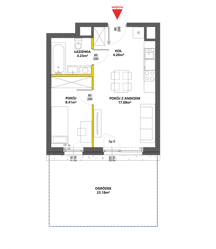 2 комнаты · 33,9 m² · Этаж 0 · Квартира 105