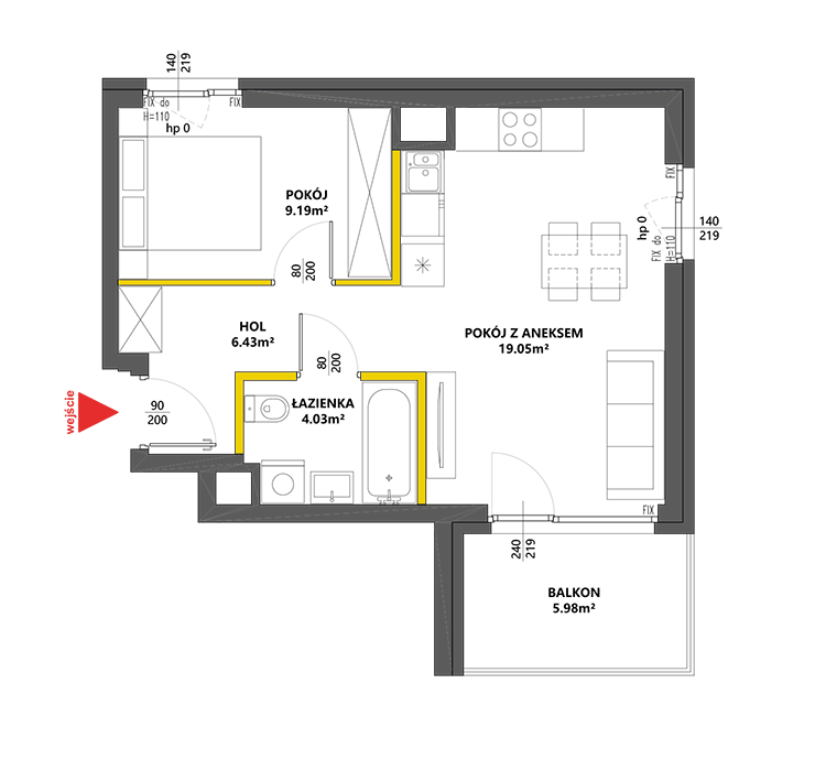 2 комнаты · 38,7 m² · Этаж 2 · Квартира 111