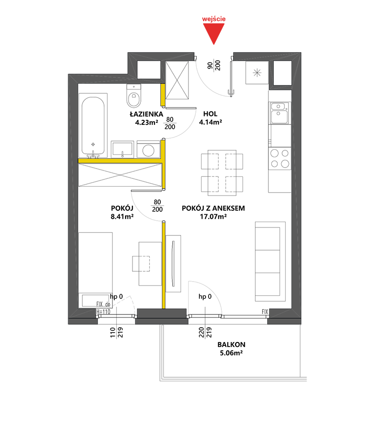2 комнаты · 33,9 m² · Этаж 4 · Квартира 18