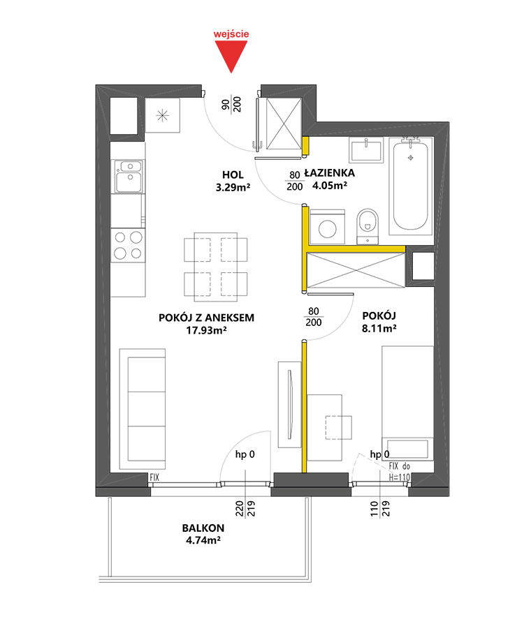 2 комнаты · 33,4 m² · Этаж 5 · Квартира 21