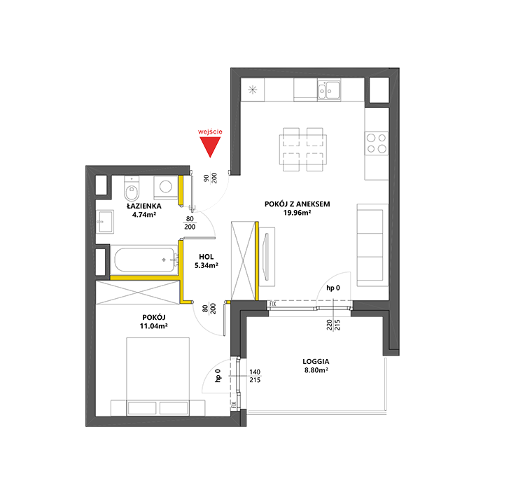 2 комнаты · 41,1 m² · Этаж 1 · Квартира 54