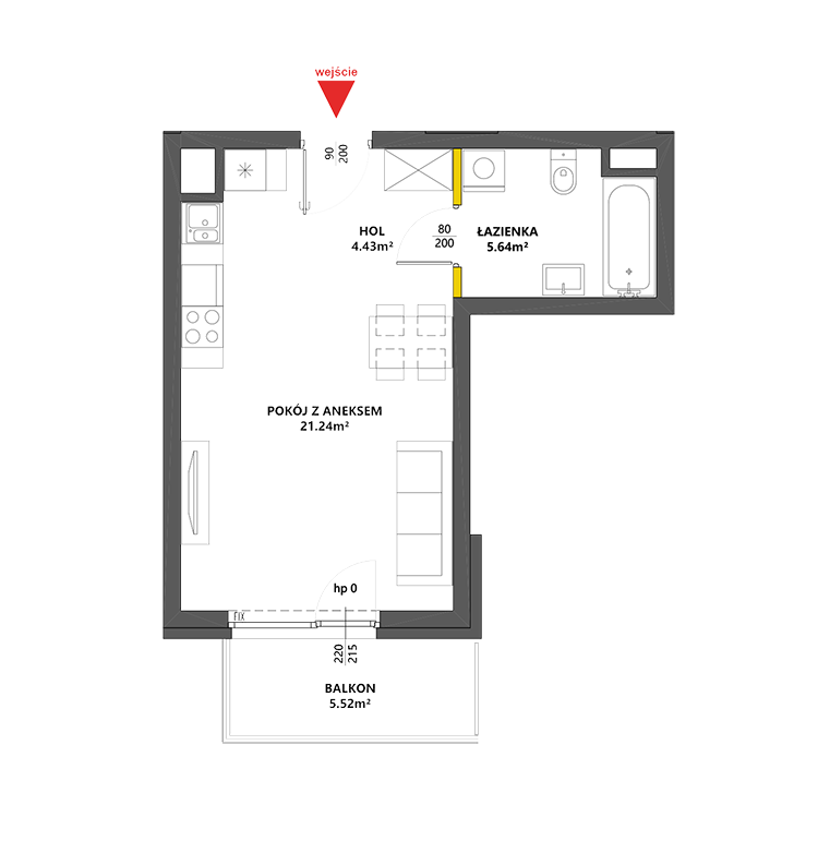 1 комната · 31,3 m² · Этаж 4 · Квартира 74