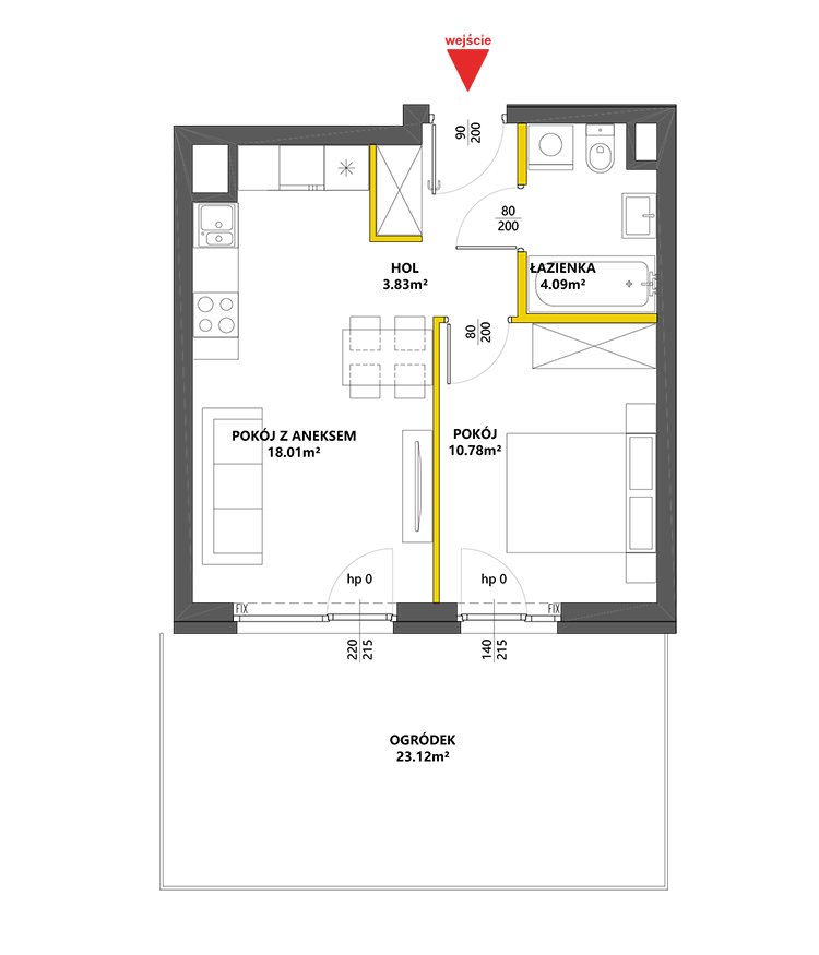 2 pokoje · 36,7 m² · Piętro 0 · Lokal 119