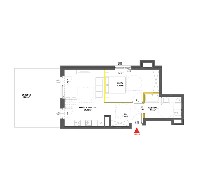 2 pokoje · 51 m² · Piętro 0 · Lokal 38