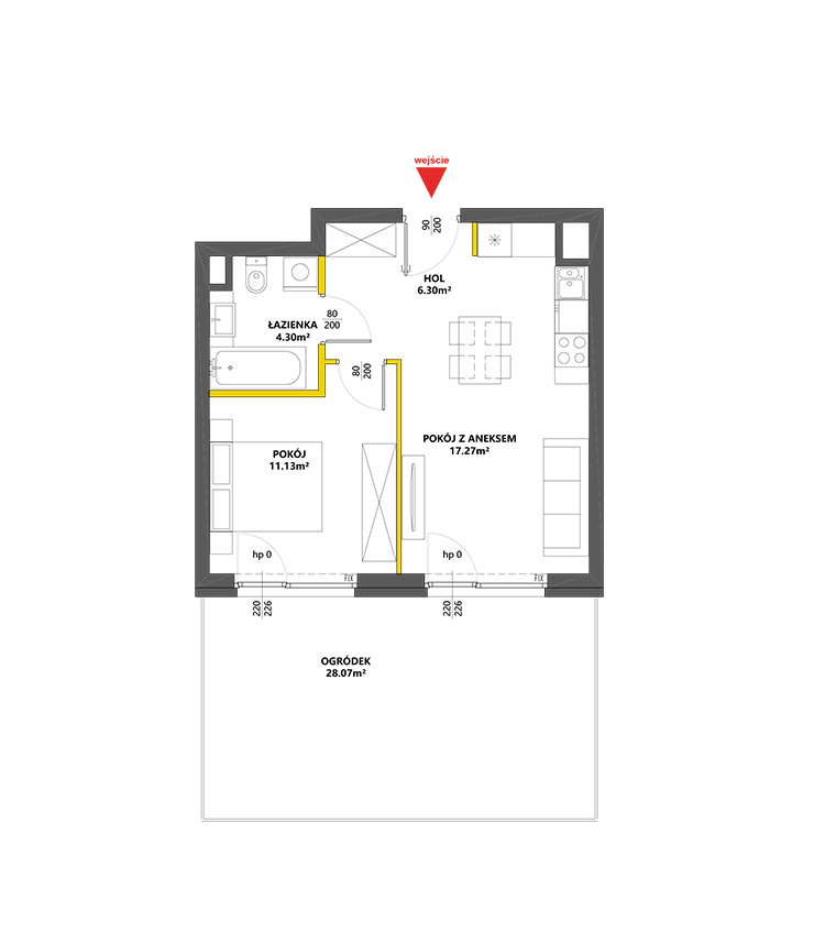 2 pokoje · 39 m² · Piętro 0 · Lokal 4