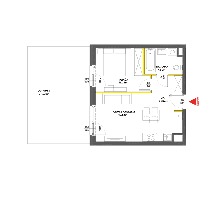 2 pokoje · 39,9 m² · Piętro 0 · Lokal 85
