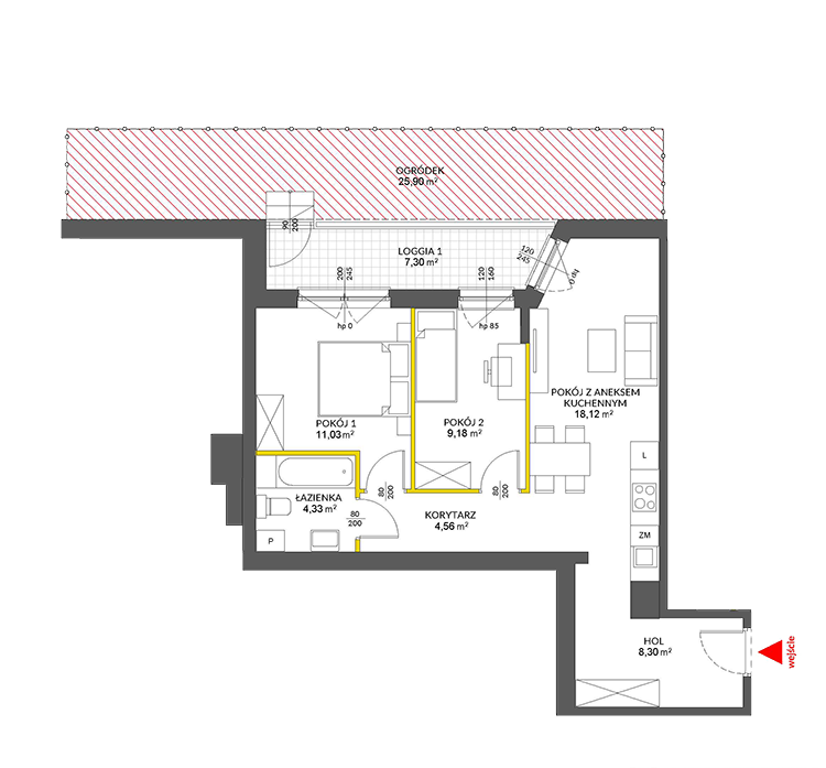 3 rooms · 56,8 m² · Floor 0 · Unit 5