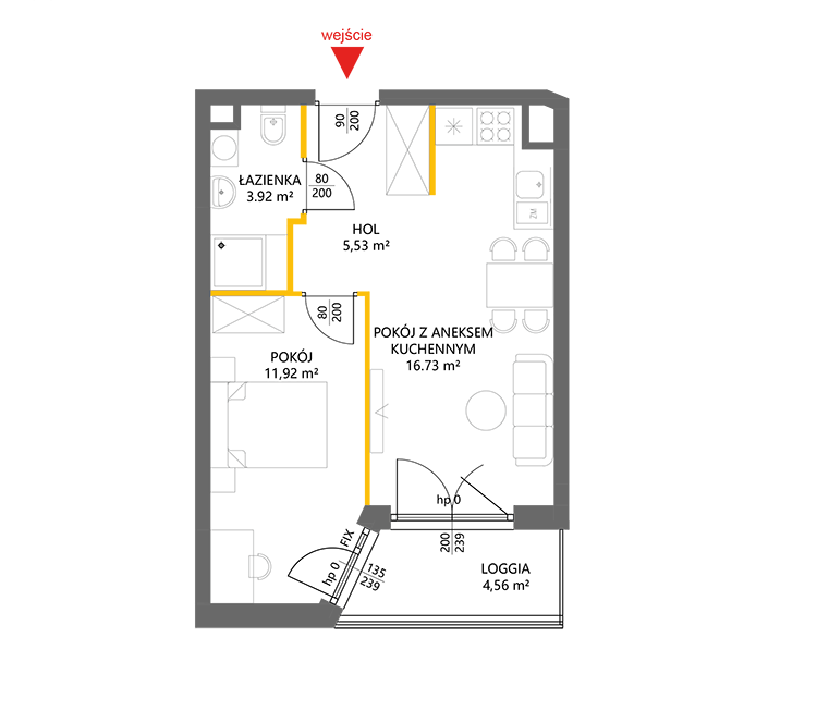 2 кімнат · 38,1 m² · Поверх 0 · Квартира 2