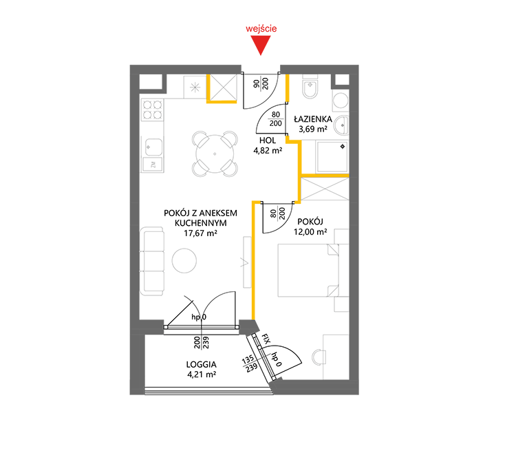 2 кімнат · 38,1 m² · Поверх 0 · Квартира 24