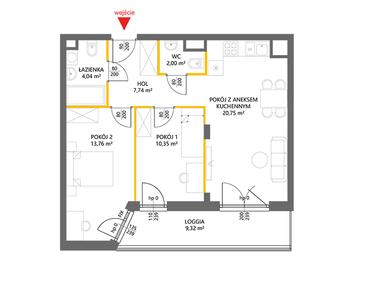 3 кімнат · 58,6 m² · Поверх 0 · Квартира 25