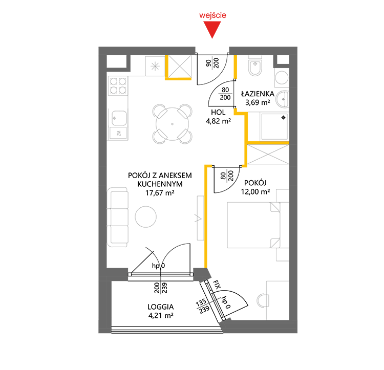 2 кімнат · 38,2 m² · Поверх 1 · Квартира 28