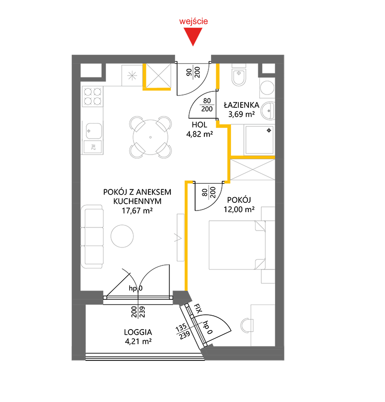 2 кімнат · 38,2 m² · Поверх 2 · Квартира 33